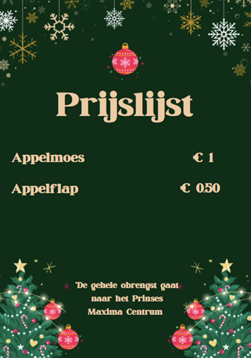 Prijslijst kerst